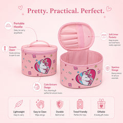 Bag Shoppe Women Pink Makeup Box - Spacious Cosmetic Storage Organizer for Travel & Daily Use