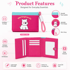 Bag Shoppe Women Dark Pink Wallet - Compact Everyday Wallet for Cards, Cash & Daily Use