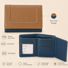 Bag Shoppe Women Brown Wallet - Compact Everyday Wallet for Cards, Cash & Daily Use