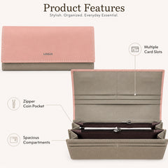 Bag Shoppe Women Pink Wallet - Compact Everyday Wallet for Cards, Cash & Daily Use