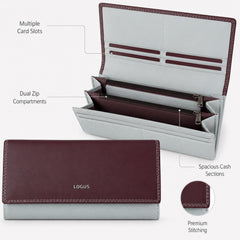 Bag Shoppe Women Maroon Wallet - Compact Everyday Wallet for Cards, Cash & Daily Use