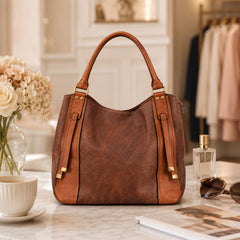 Bag Shoppe Women Brown Tote Bag - Stylish Everyday Bag for Office, Travel & Daily Use