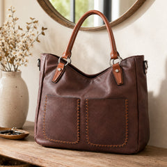 Bag Shoppe Women Brown Tote Bag - Stylish Everyday Bag for Office, Travel & Daily Use