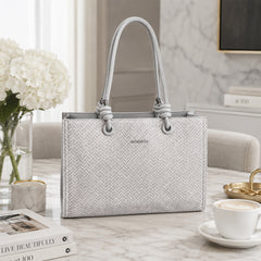 Bag Shoppe Women Light Grey Big Size Handbag - Spacious Everyday Bag for Office, Travel & Daily Use