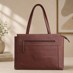 Bag Shoppe Women Brown Big Size Handbag - Spacious Everyday Bag for Office, Travel & Daily Use