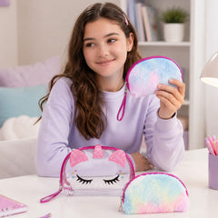 Bag Shoppe Women Hot Pink Makeup Pouch - Compact Cosmetic Organizer for Travel & Daily Use