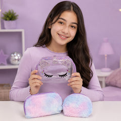 Bag Shoppe Women Purple Makeup Pouch - Compact Cosmetic Organizer for Travel & Daily Use