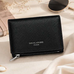 Bag Shoppe Women Black Wallet - Compact Everyday Wallet for Cards, Cash & Daily Use