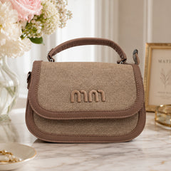 Bag Shoppe Women Beige Fabric Texture Top-Handle Bag - Elegant Artisan Bag for Office, Brunch & Daily Use