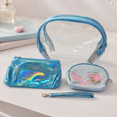 Bag Shoppe Women Blue Makeup Pouch - Compact Cosmetic Organizer for Travel & Daily Use