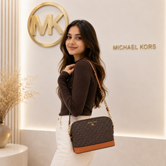 Michael Kors Signature Brown Crossbody Sling Bag with Adjustable Strap