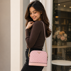 Michael Kors Signature Pink Crossbody Sling Bag with Adjustable Strap