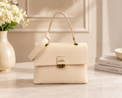 Elegant Classic Top Handle Shoulder Bag + Long Belt
