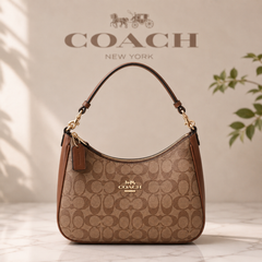 Coach Signature Canvas Convertible Shoulder Bag – Brown