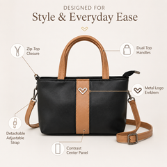 Bag Shoppe Women Sling Bag - Compact Mini Shoulder Bag with Detachable Strap & Zip Closure