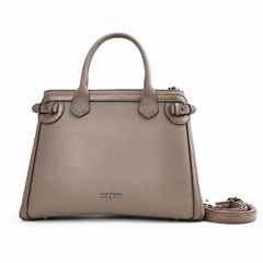 Bag Shoppe Women Taupe Handbag – Structured Top Handle Bag with Detachable Sling Strap