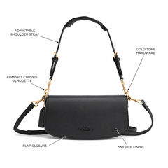 Bag Shoppe Sling Bag for Women - Compact Shoulder Purse with Adjustable Strap & Gold-Tone Hardware