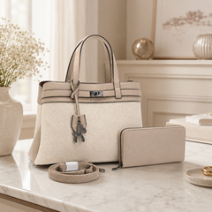 Bag Shoppe Women Handbag with Wallet  Elegant Structured Purse Set with Top Handles & Shoulder Strap