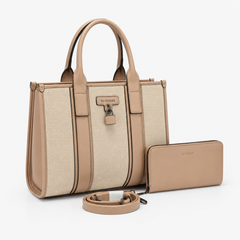 Bag Shoppe Women Handbag with Wallet - Elegant SU QUEENA Style Tote Purse Set with Shoulder Strap