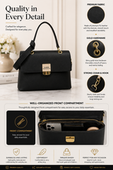 Classic Luxe Black Top Handle Sling Bag