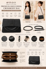 ETTOII Premium Dual-Belt Shoulder & Crossbody Bag