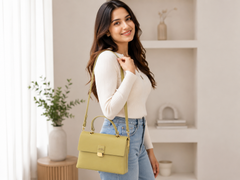 Classic Pista Green Top Handle Sling Bag