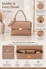 Classic Luxe Taupe Top Handle Sling Bag