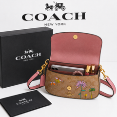 Coach Women’s Black Leather Convertible Shoulder & Crossbody Sling Bag